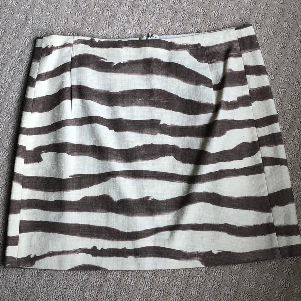 J Crew size 8 taupe and cream mini skirt